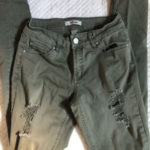 Green Distressed Jeans
